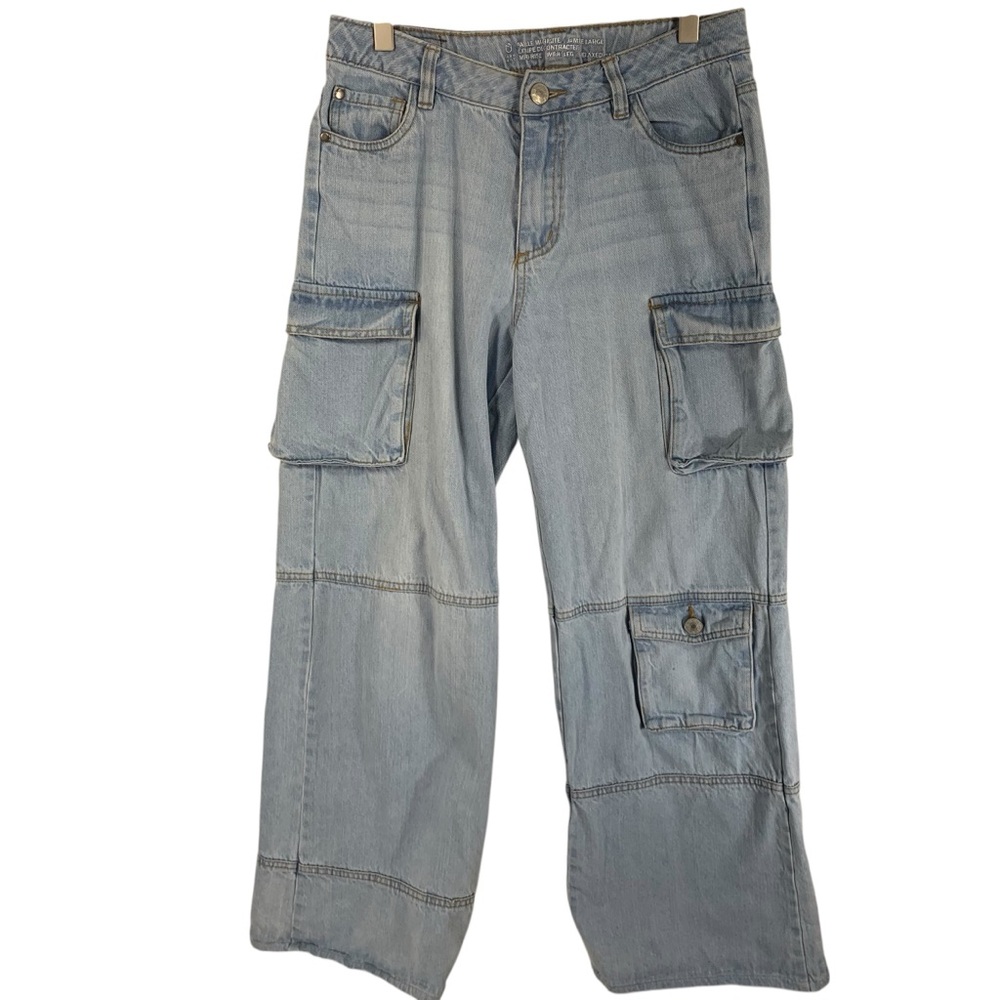 SABOTAGE Kids Light Blue Cargo Jeans utility jeans size 16